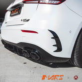 Gloss Black Rear bumper Bar side Aero Splitter Vent Blade Covers for Mercedes - Benz A - Class W177 with AMG Package & A35 A45 Hatch - Mars Performance